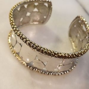 Silver and gold toned cuff